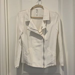 White Linen Asymmetrical Jacket
